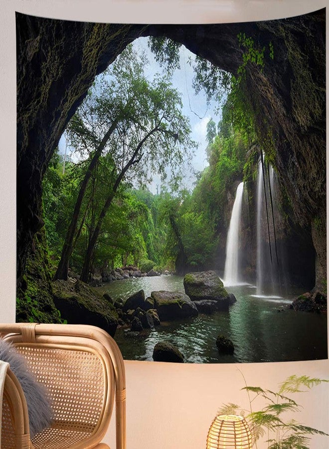 Llamazing Forest Home Decor Tapestry - Living Room Bedroom Decoration Curtain for Landscape and Magic (Waterfall, 78''L60''W) - Image 1
